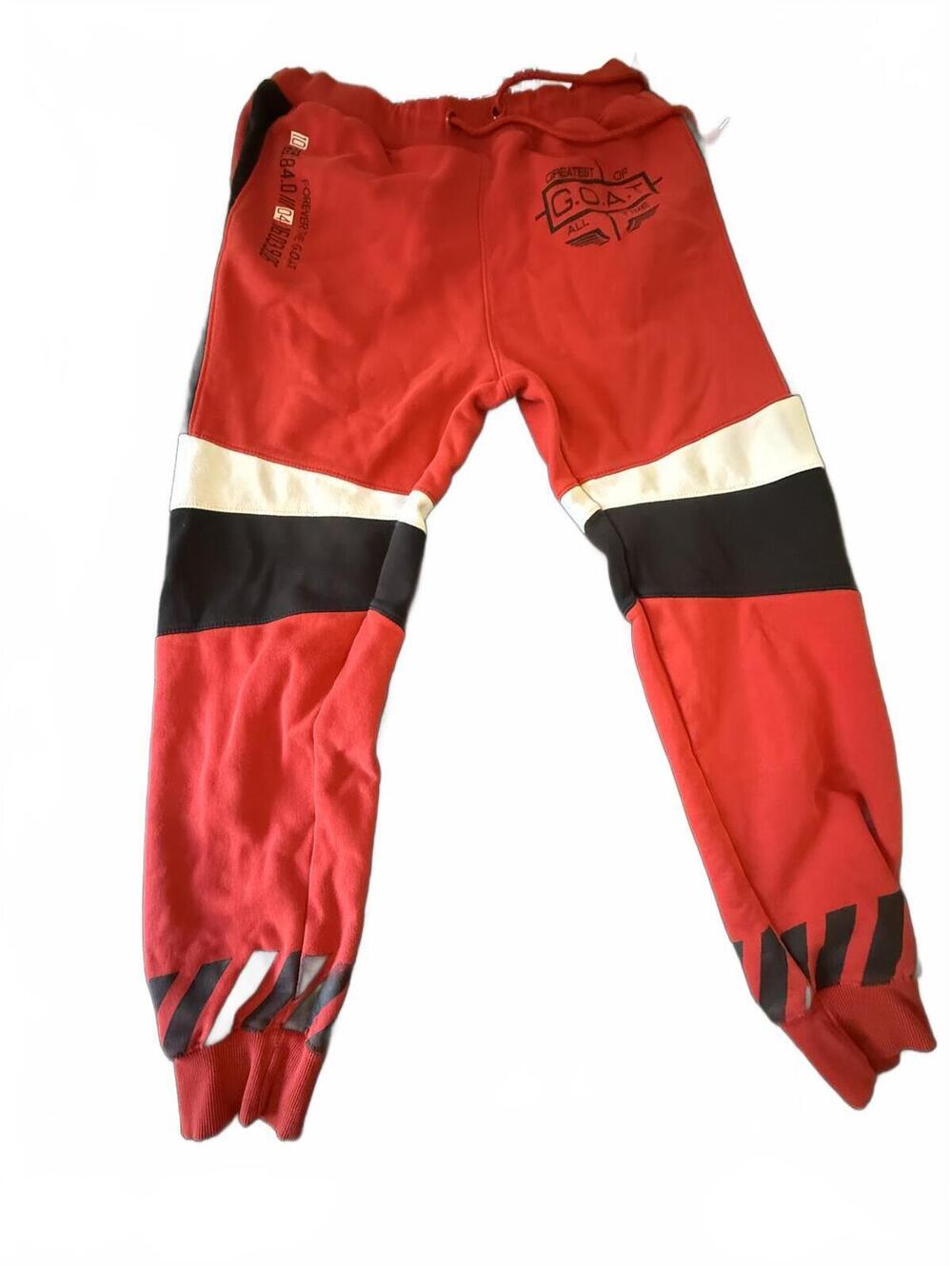 G.O.A.T Red and Black Colour Block Joggers size 2xl
